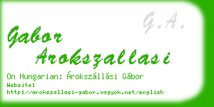 gabor arokszallasi business card